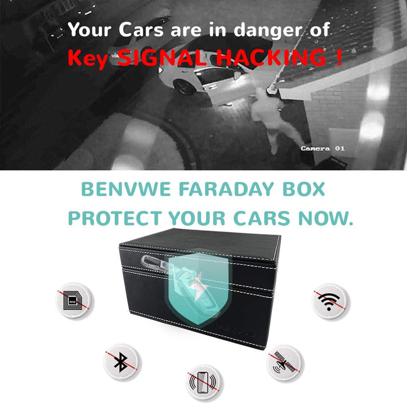 BENVWE Car Key Signal Blocker Box with Large Capacity, Call & RFID Signal Blocking Box, Faraday Cage Key Fob Protector, Anti Theft Keyless Car Security Box for Cellphone, Cards, Car Keys. - LeoForward Australia