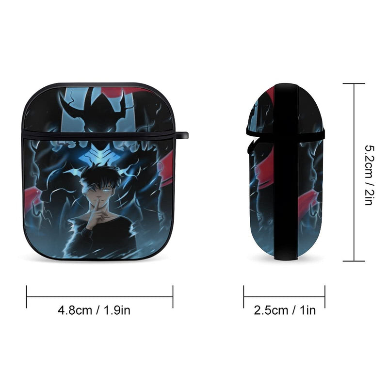  [AUSTRALIA] - Manhwa Solo Leveling AirPods Case Cover with Keychain for AirPods 2&1, Novelty Anime Printing Shockproof Case Compatiable with Wireless Charging