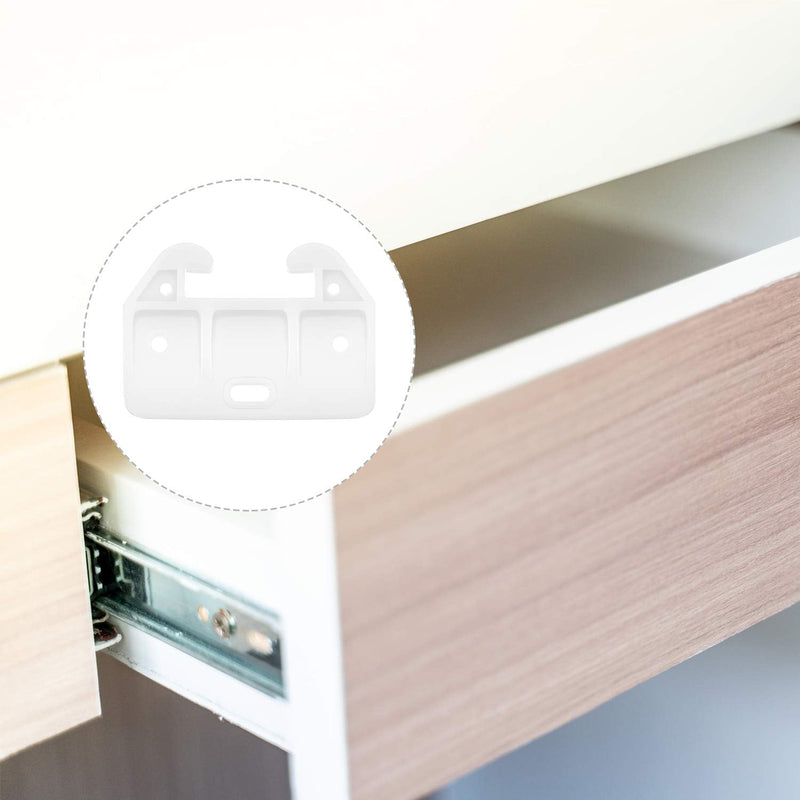  [AUSTRALIA] - Plastic Drawer Guides Rear Drawer Guide Drawer Track Guides Replacement Furniture Parts for Dressers, Hutches and Drawer Systems, White (10 Pieces) 10