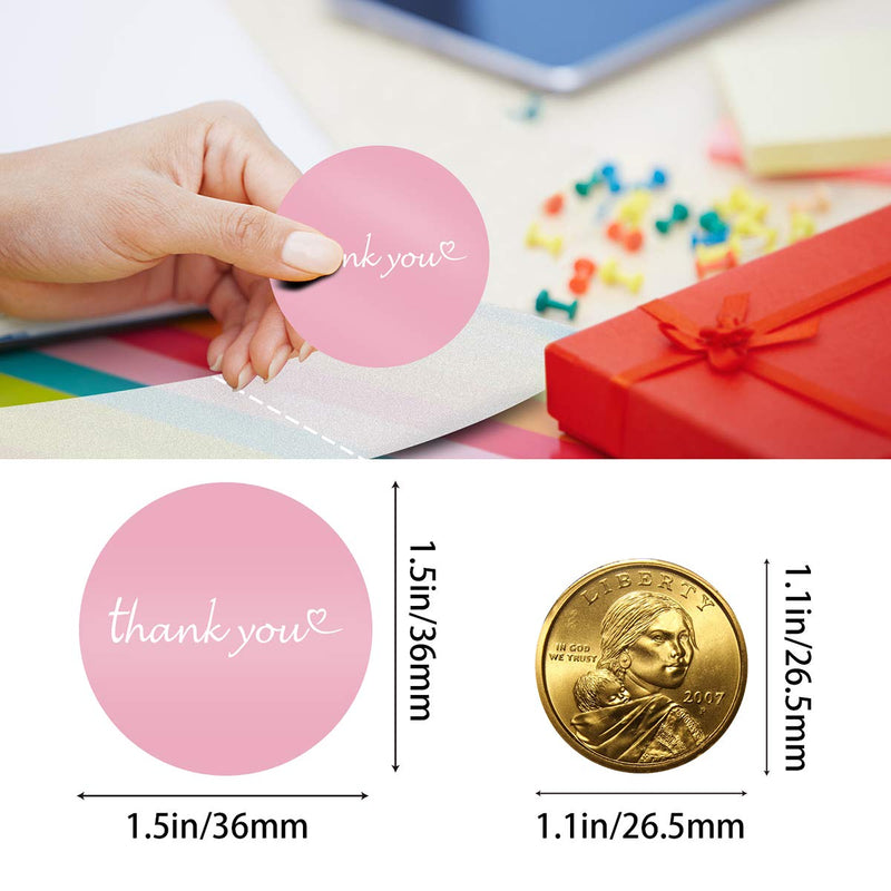 Thank You Stickers,1.5 Inch Pink Thank You Sticker Roll for Business,500 Pcs Thank You Labels for Gifts Bags,Envelopes,Bubble mailers& Bags - LeoForward Australia