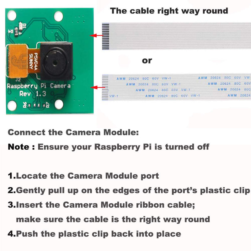  [AUSTRALIA] - DORHEA for Raspberry Pi Camera Module 5MP 1080p Surveillance Cameras for Raspberry Pi Model A/B/B+, Pi 2 and Raspberry Pi 3, Raspberry Pi 4