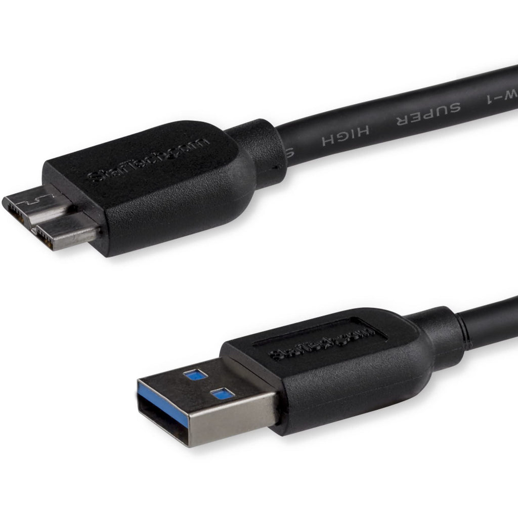  [AUSTRALIA] - StarTech.com 0.5m 20in Slim USB 3.0 A to Micro B Cable M/M - Mobile Charge Sync USB 3.0 Micro B Cable for Smartphones and Tablets (USB3AUB50CMS) 20in / 50cm