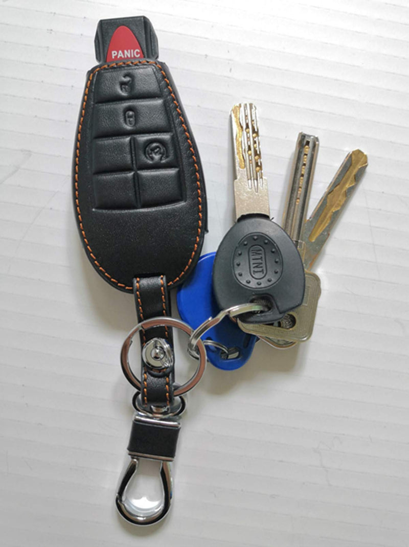  [AUSTRALIA] - KAWIHEN Keyless Entry Key Fob Leather Cover For Chrysler 300 T&C Dodge Challenger Durango Grand Caravan Journey Ram Truck 1500-3500 Keyless Entry Key Fob Case M3N5WY783X IYZ-C01C GQ4-53T 267F-5WY783X