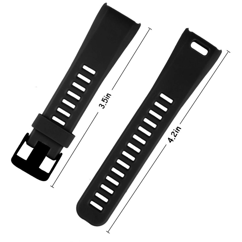 Wizvv Compatible Bands Replacement for Garmin Vivosmart HR, With Metal Buckle Fitness Wristband Strap (8 Colors) Black Regular - LeoForward Australia