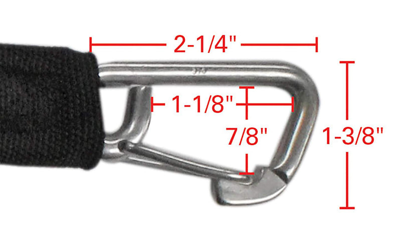  [AUSTRALIA] - Extreme Max Black 60" 3006.2774 BoatTector High-Strength Line Snubber & Storage Bungee, Value 2-Pack-60 with Compact Hooks 60" with Compact Hooks