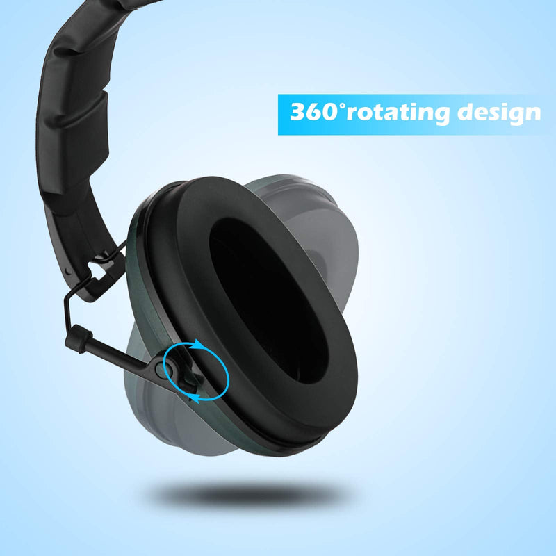  [AUSTRALIA] - Huarui Noise Cancelling Ear Muff for Shooting Hunting, Adjustable Ear Protection Dark Green