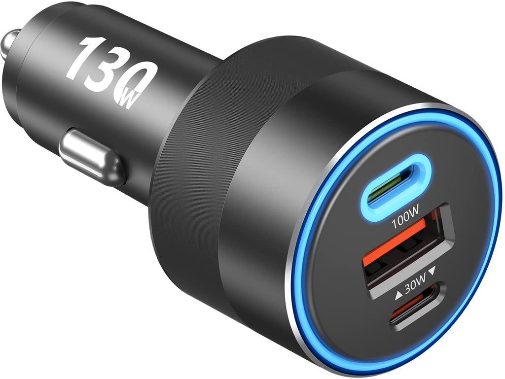  [AUSTRALIA] - 130W USB C Car Charger, PD 100W PPS 45W QC 30W Type C Super Fast Charging LED Cigarette Lighter USB-C Car Adapter for iPhone 13 12 Pro Samsung S22 S21 Ultra Note 20 iPad MacBook Pro Air Laptop