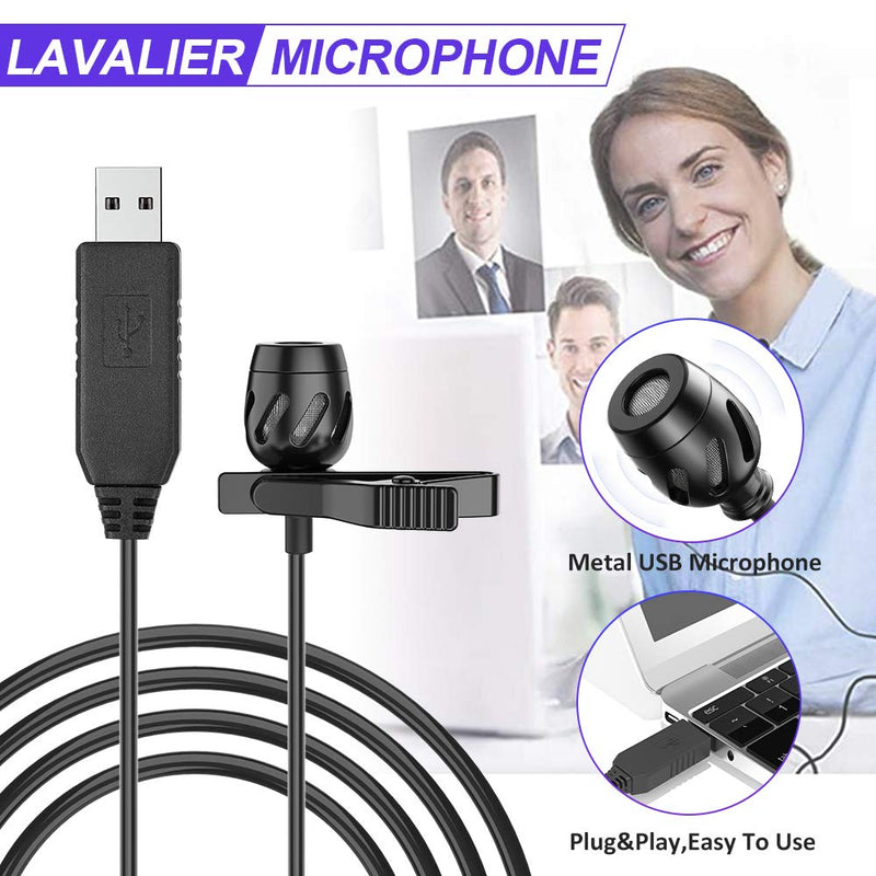 USB Lavalier Microphone, Lapel Microphone for Computer, USB-C Clip On Mic for YouTube, Recording, Podcasting, Gaming, Interview Omnidirectional Condenser Mic for PC, Laptop, Mac, Smartphone - LeoForward Australia