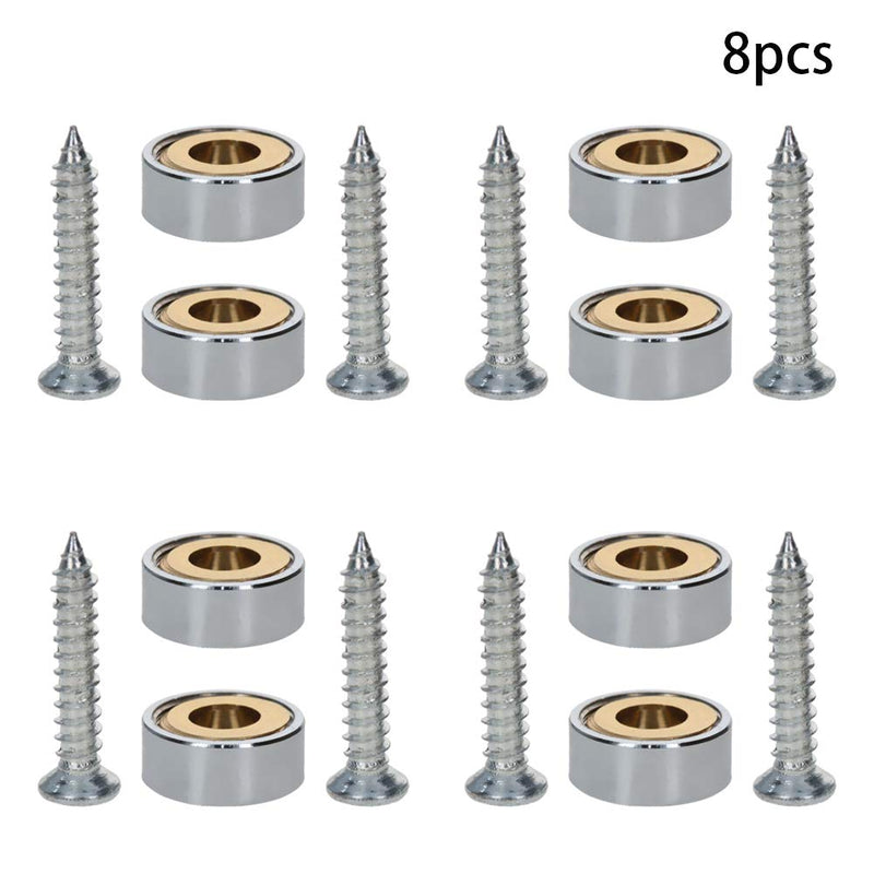  [AUSTRALIA] - MroMax 8PCS Mirror Screw Decorative Cap Nail 12mm/0.47" Cap Diameter Stainless Steel Brushed Stainless Steel