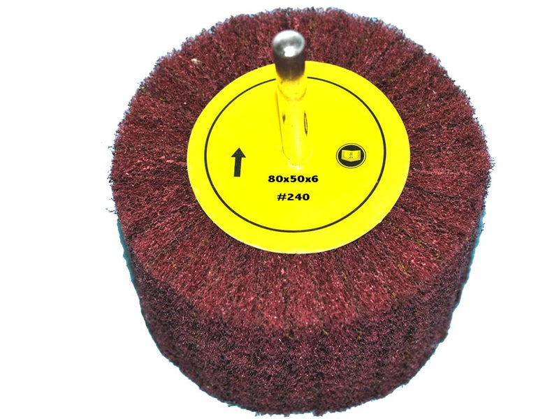  [AUSTRALIA] - 3 pieces of abrasive fleece grain size: 240, 80mmx50mm, 6mm clamping shaft - sanding mop pen, sanding mop, sanding fleece wheel with shaft.