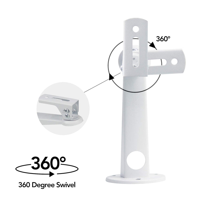  [AUSTRALIA] - Drsn Mini Projector Wall Mount/Projector Hanger/CCTV Security Camera Housing Mounting Bracket(White) - for CCTV/Camera/Projector/Webcam - with Load 11 lbs Length 7.8 inch - Rotation 360° (White) White
