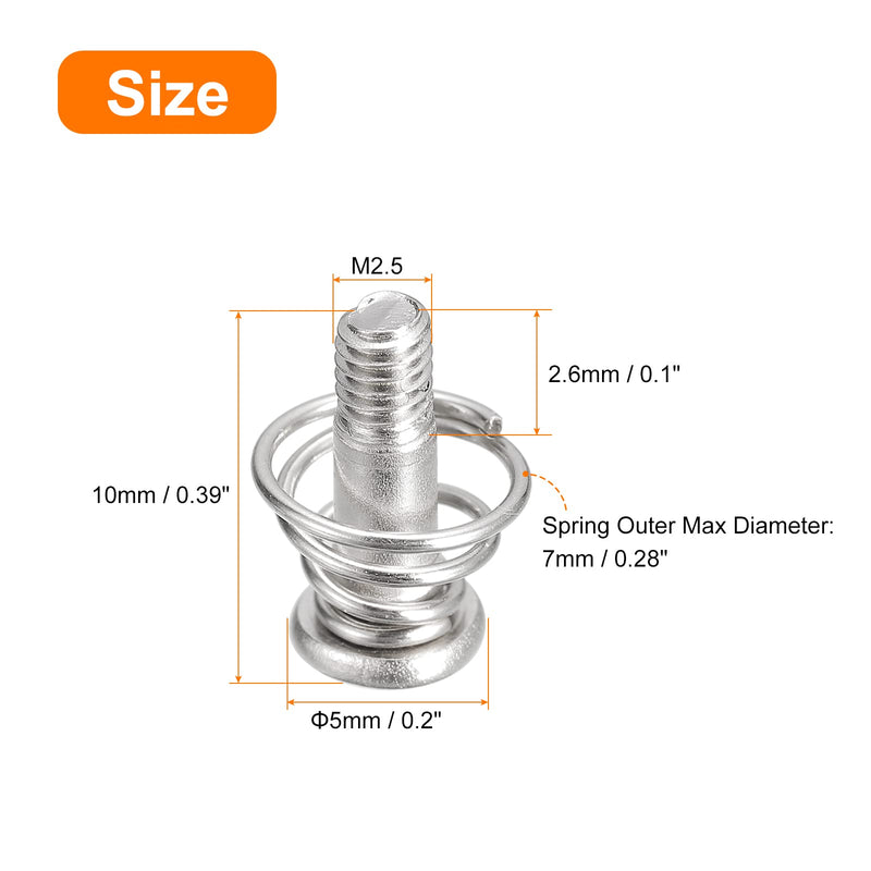  [AUSTRALIA] - uxcell Spring Screws, 10pcs M2.5x10mm 7mm Spring OD GPU Graphics Card Back Plate Heatsink Screws Computer Fan Fixed Screws M2.5x10x7mm 10