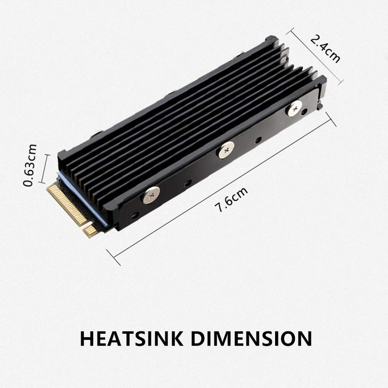  [AUSTRALIA] - QIVYNSRY M.2 Heatsink NVME 2280 SSD Heatsink Support Single-Sided Double-Sided M2 SSD Cooling with Thermal Silicone Pads Cooler for Computer PC PS5 NVME NGFF SATA M.2 SSD Installation, Black