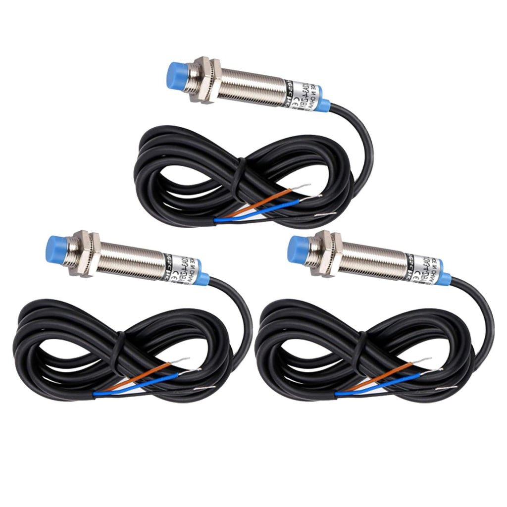  [AUSTRALIA] - 3pcs M8 Inductive Proximity Sensor Switch Non Shield Type LJ8A3-2-Z/BX Detector 2mm 12-24VDC 200mA NPN Inductive Proximity Switch 3 Wire