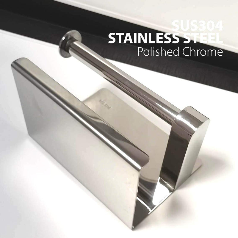  [AUSTRALIA] - Toilet Paper Holder - Toilet Paper Roll Holder with Shelf, Adhesive No Drilling or Wall Mounted with Screws for Bathroom, It Holds Mega Roll- Stainless Steel Polished Chrome