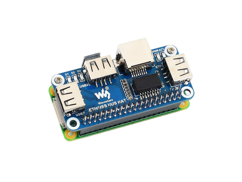  [AUSTRALIA] - Waveshare Ethernet/USB HUB HAT for Raspberry Pi with 1x RJ45 Ethernet Port and 3X USB Ports Stable Wired Ethernet Connection Fits The Zero/Zero W/Zero WH ETH/USB HUB HAT