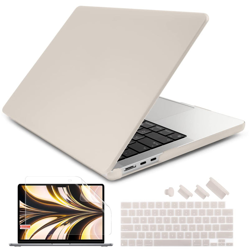  [AUSTRALIA] - DONGKE Compatible with M2 MacBook Air 13.6 inch Case 2022 A2681, Plastic Hard Shell Case with Keyboard Cover & Screen Protector for M2 MacBook Air 13.6" Fits Touch ID, Cream Stone