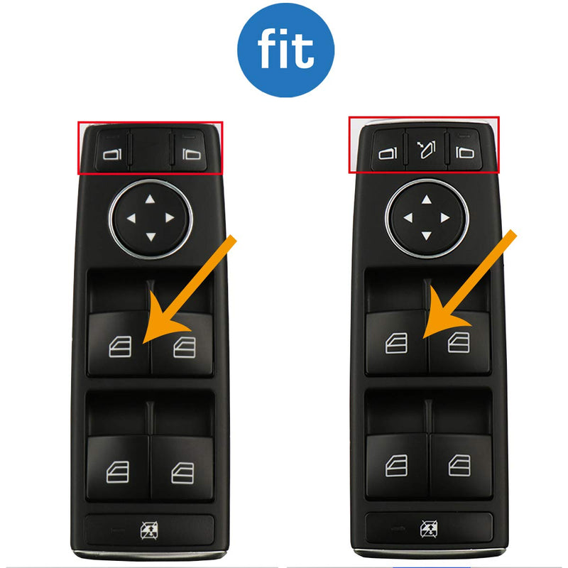 Moonlinks Window Switch Button Covers for Mercedes Benz C C300 C350 W204 E W212 GLK Class GLK350, Front Left and Right Window Switch Repair Button Caps（2 Pieces,Not fit for 2013+） - LeoForward Australia