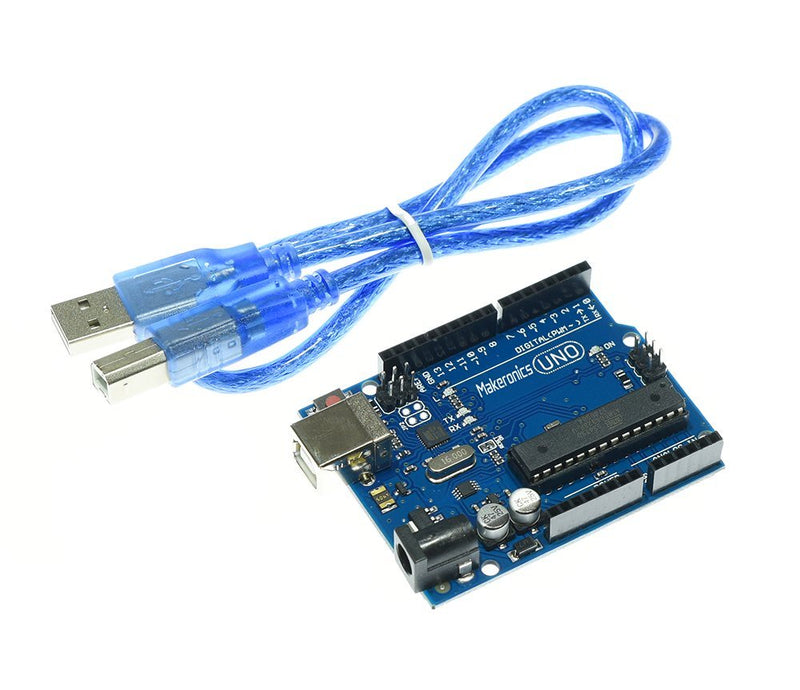  [AUSTRALIA] - Makeronics Microcontroller Board and RAB 7-in-1 Breadboard Holder with USB Cable Compatible with UNO R3 Board ATmega328P and Arduino IDE