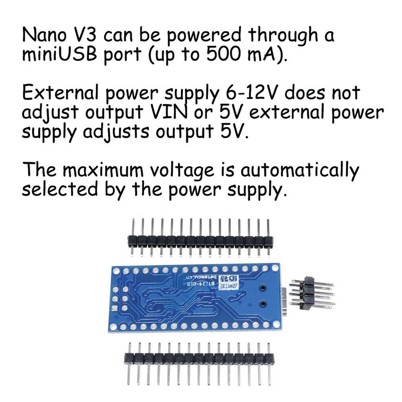  [AUSTRALIA] - KOOBOOK 5Pcs USB Nano V3.0 ATmega168 16M 5V Mini-controller CH340G Mini USB UART Board Microcontroller Module For Arduino