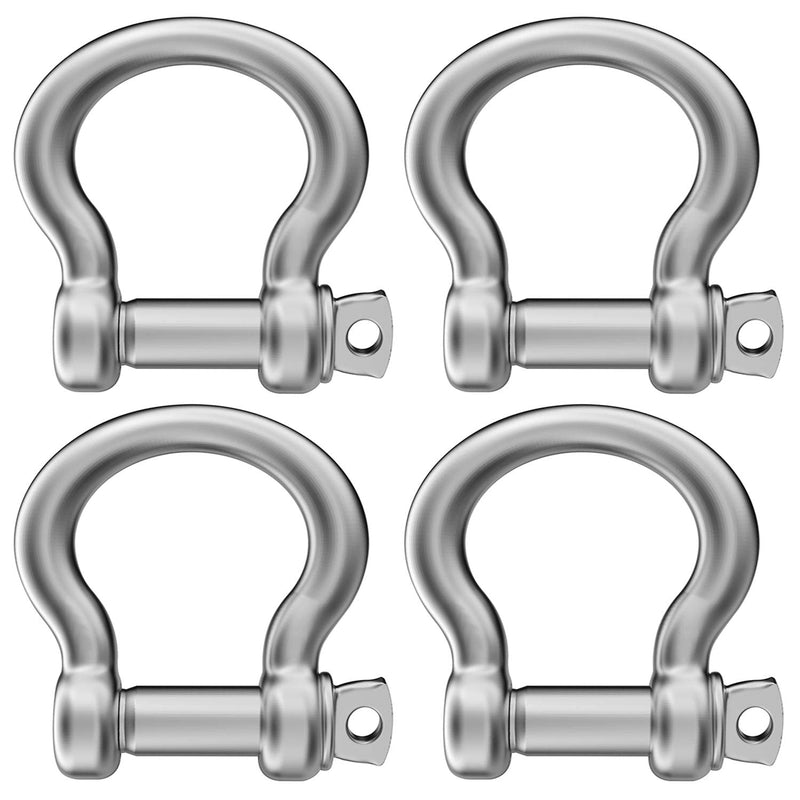  [AUSTRALIA] - 4 Pcs 5/16 Inch 304 Stainless Steel D Ring Shackles 8 mm Screw Pin Anchor Shackle for Traction Steel Wire, 8 mm