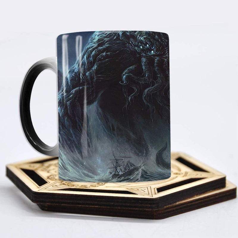  [AUSTRALIA] - D&D Decorative Wood Coasters Cool & Unique Table Mug Cup Mats Laser Engraved with Dragon, D20 and Cthulhu (Set of 5) D&d Elements