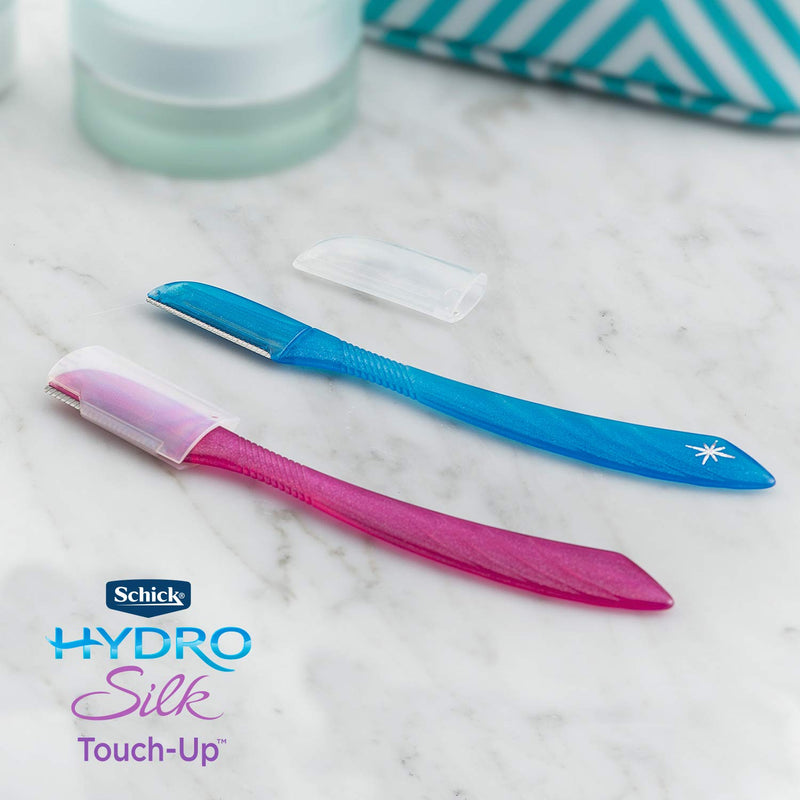 Schick Hydro Silk Touch-Up Multipurpose Exfoliating Dermaplaning Tool, Eyebrow Razor, and Facial Razor with Precision Cover, 3 Count (Packaging May Vary) - LeoForward Australia