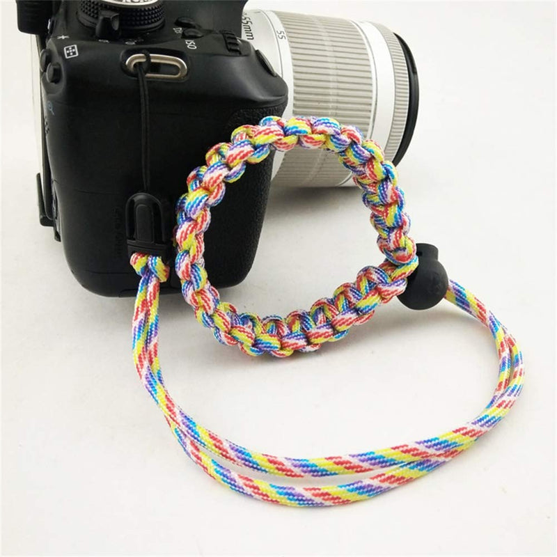  [AUSTRALIA] - Allzedream Camera Wrist Strap Paracord Bracelet Adjustable for DSLR Binocular Cell Phone (Rainbow) Rainbow