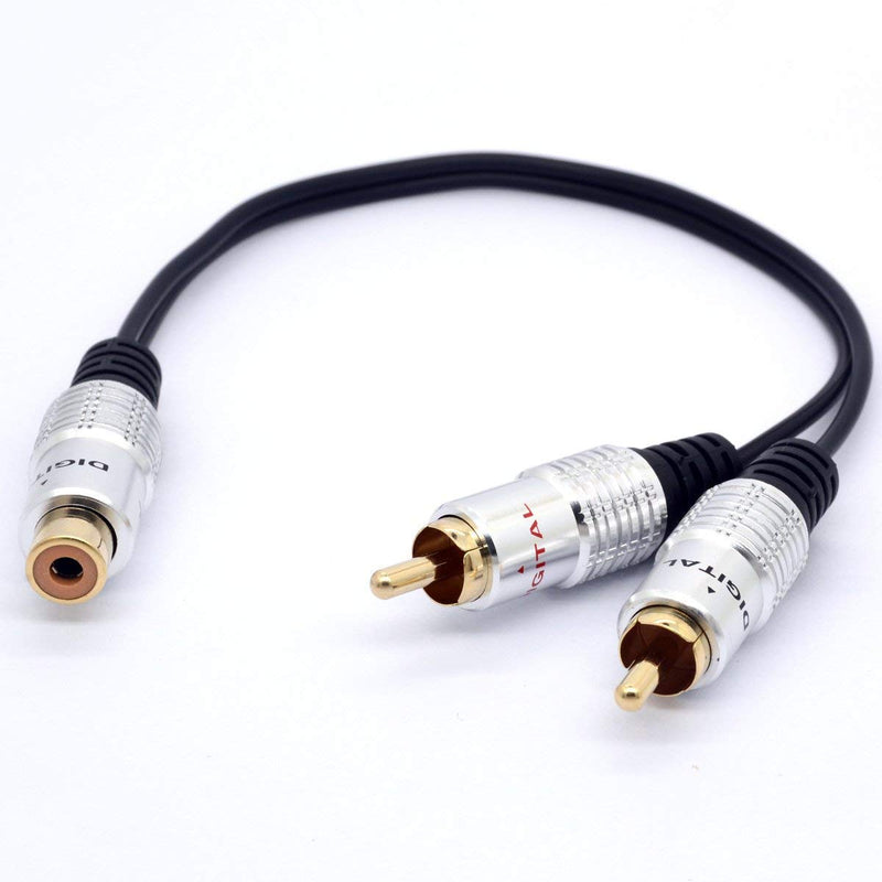 25cm RCA Y Adapter 1 RCA Female to 2 RCA Male Splitter Cable for Audio Amplifier Subwoofer(RCA Female to 2 Male) - LeoForward Australia
