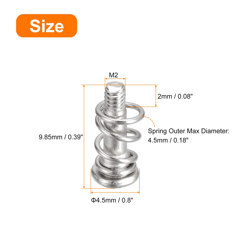  [AUSTRALIA] - uxcell Spring Screws, 10pcs M2x9.85mm 4.5mm Spring OD GPU Graphics Card Back Plate Heatsink Screws Computer Fan Fixed Screws M2x9.85x4.5mm 10