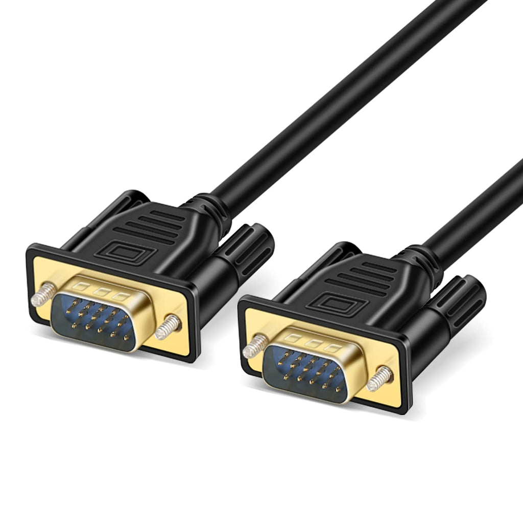  [AUSTRALIA] - VGA Cable 3FT, VGA to VGA Monitor Cable Male to Male 15 Pin Full HD 1080P@60Hz Thin Black Cord 1 Black-3 Feet