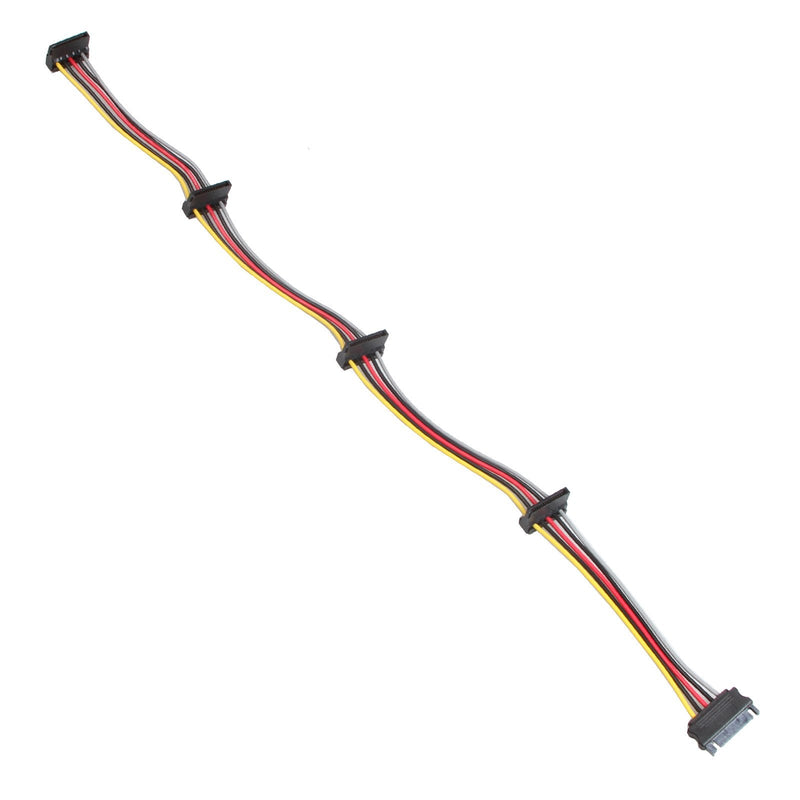  [AUSTRALIA] - LINESO (2 Pack) SATA 15 Pin Male to 4xSATA 15 Pin Female Power Splitter Cables L=19.5Inches (50CM)