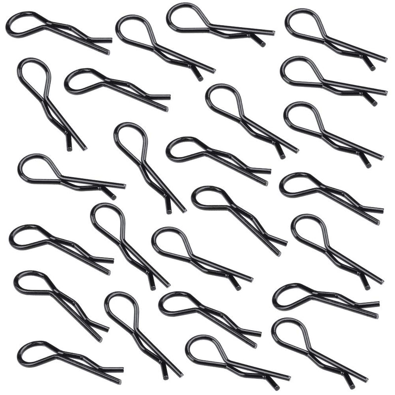 HobbyPark RC Body Clips Bent Springy R Pins Black Replacement Parts for 1/12 1/10 RC Car Crawler Truck Off Road Buggy Shell (50-Pack) - LeoForward Australia