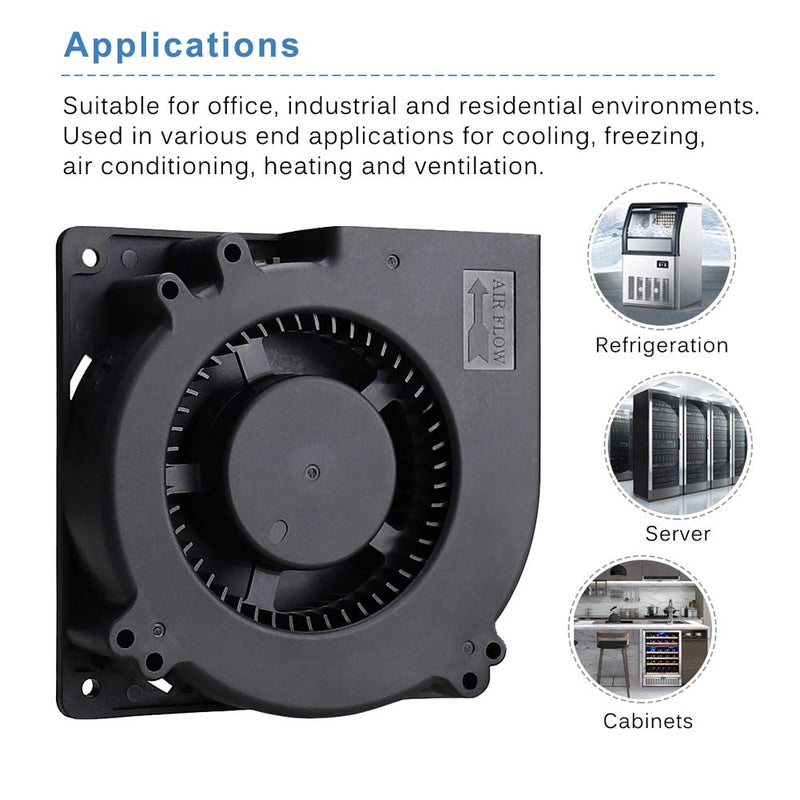  [AUSTRALIA] - GDSTIME Blower Fan Dual Ball Bearing 120mm x 120mm x 32mm (4.72x4.72x1.26 inch) 110V 115V 120V 220V 240V