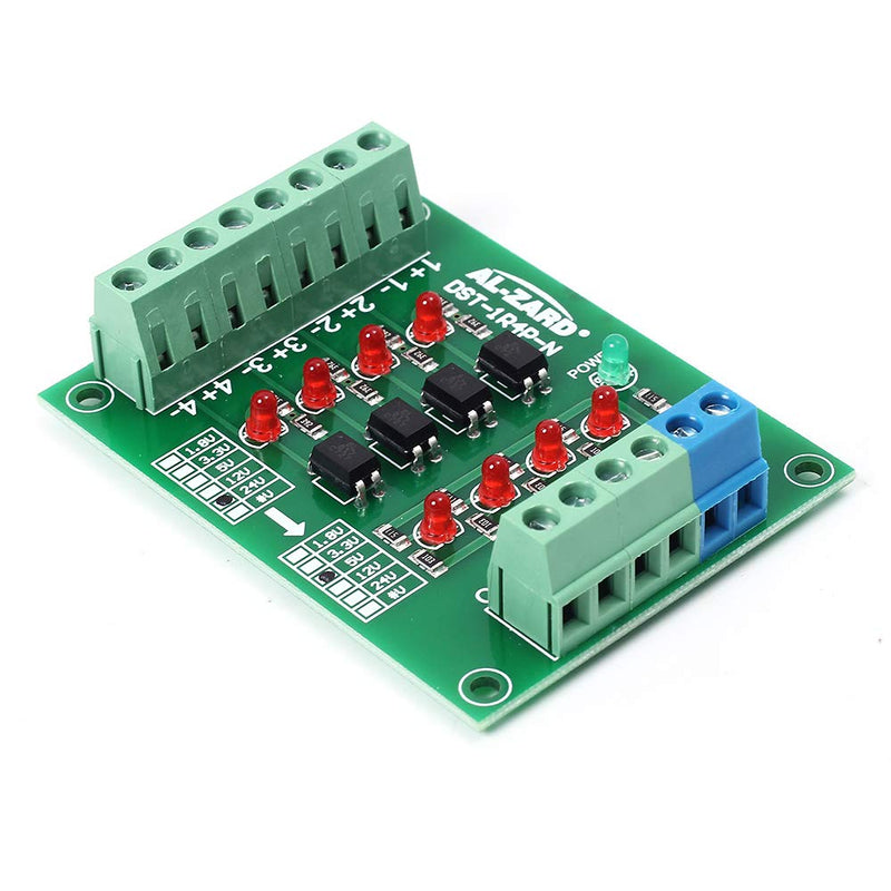  [AUSTRALIA] - Optocoupler isolation module, 4-channel DST-1R4P-N 24V to 3.3V optocoupler isolator PLC signal level voltage converter module, PLC signal converter board