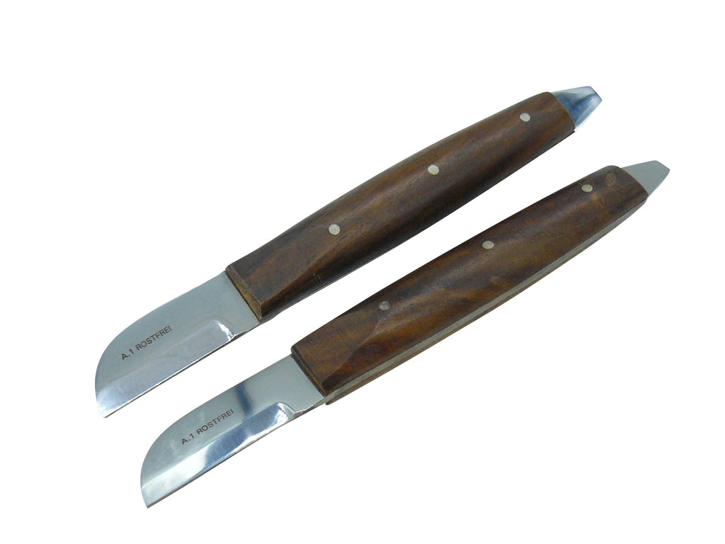  [AUSTRALIA] - 2x plaster knife with flask opener, wooden handle, 16 cm - plaster knife putty knife