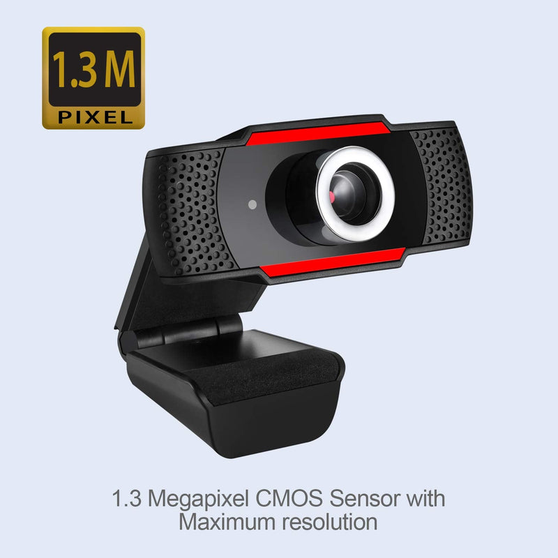 [AUSTRALIA] - Adesso CyberTrack H3 Webcam 1.2 Megapixel 30 fps USB 2.0 1280x720 Video CMOS Sensor Manual-Focus Microphone for PC & Laptop, Black