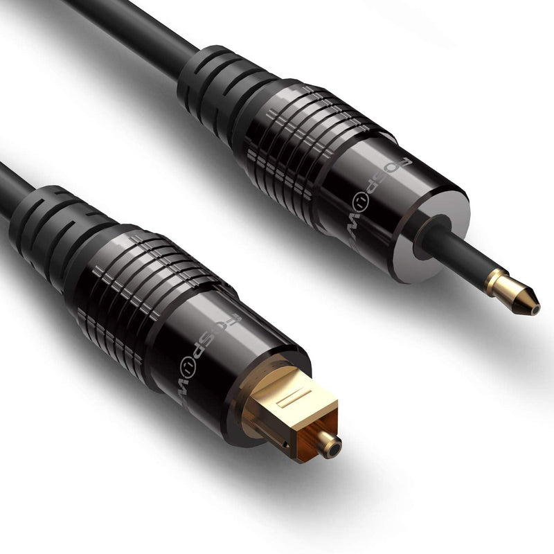  [AUSTRALIA] - FosPower (10 Feet 24K Gold Plated Toslink to Mini Toslink Digital Optical S/PDIF Audio Cable with Metal Connectors & Strain-Relief PVC Jacket 10 Feet