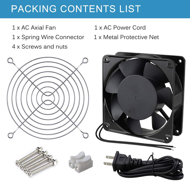  [AUSTRALIA] - GDSTIME AXIAL Fan 12038, 110V 120V AC 120mm Fan, Ventilation Exhaust Projects Cooling Fan 12038B 120VAC