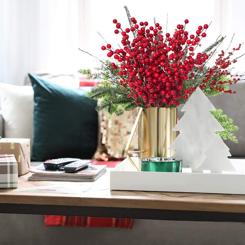  [AUSTRALIA] - Lvydec 4 Pack Artificial Red Berry Stems - 20 Inch Christmas Holly Berry Branches for Holiday Home Decor and Crafts Style-2