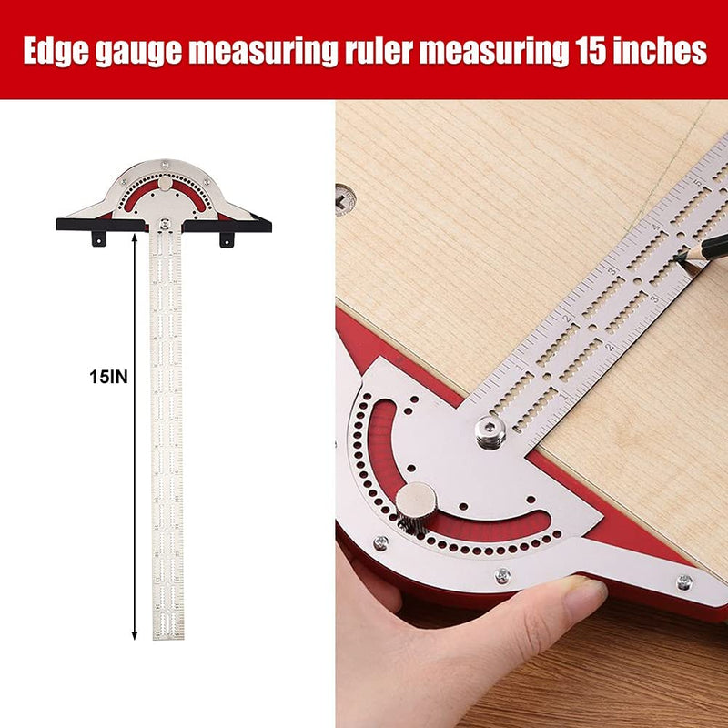  [AUSTRALIA] - 15 Inch Protractor with Ruler Metal, 0-150 Degree Adjustable Multi Angle Ruler Degree Protractor, Solid Protractor Goniometer Angle Gauge Protractor for Craftsmen Carpenters Tool 15 Inch