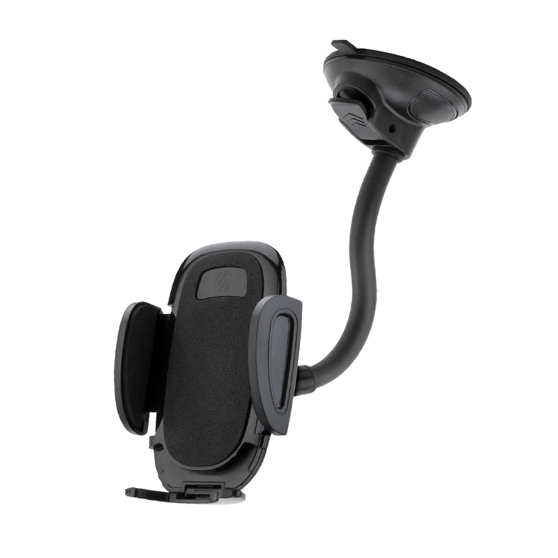  [AUSTRALIA] - Scosche SUHWDL-XCES0 Select Windshield or Dashboard Suction Cup Phone Mount for Car with Adjustable Gooseneck and Phone Holder, Black Window / Dash Flex Neck Power Mount 1 Pack