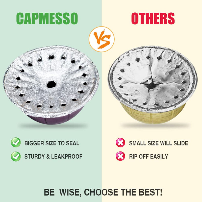  [AUSTRALIA] - CAPMESSO Aluminum Foils Lids to Reuse Vertuoline Capsules Coffee Pods Compatible with Nespresso VertuoLine Machine 64mm(100/package) 100 64mm for VertuoLine