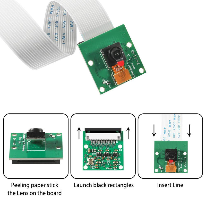  [AUSTRALIA] - Aokin Raspberry Pi Camera Module 5MP 1080p OV5647 Sensor Video Webcam Compatible with 6inch 15Pin Ribbon Cable for Raspberry Pi Model A/B/B+,Pi 2 and Raspberry Pi 2.3,3B+ and Pi 4 Style #1