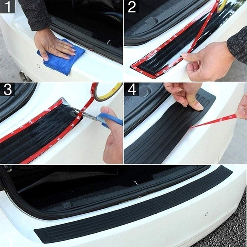 iJDMTOY (1 Black Rubber Rear Trunk Edge Guard Scratch Protector Cover Mat w/Double-Sided Tape Compatible With Car SUV Jeep, etc - LeoForward Australia