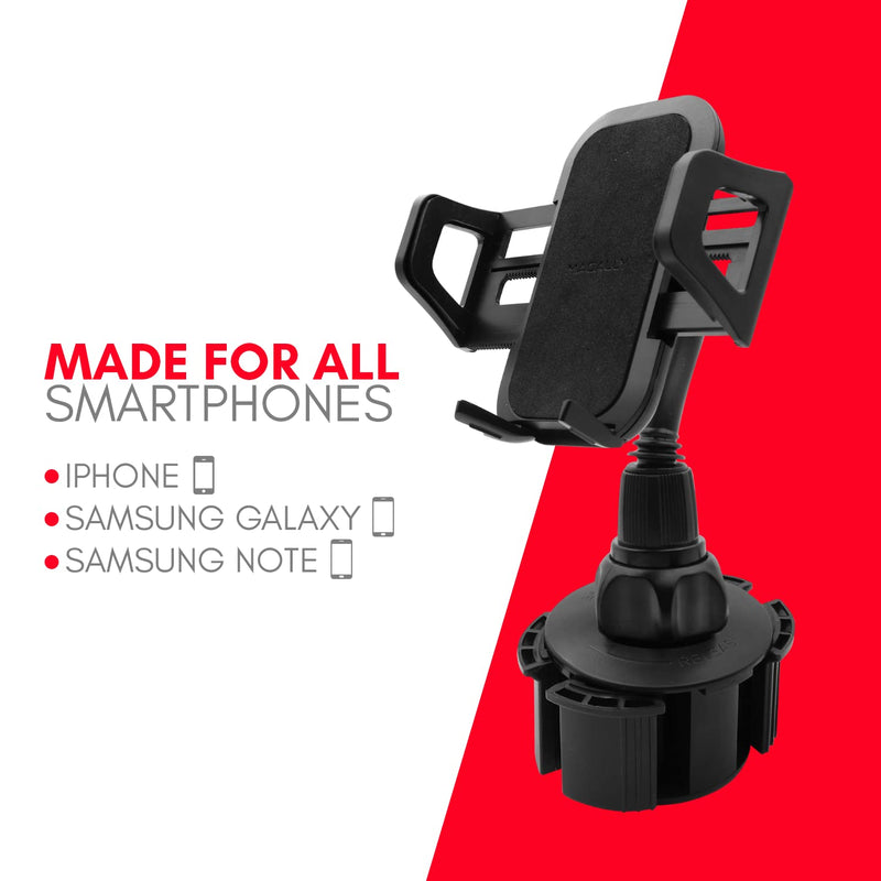  [AUSTRALIA] - Macally Car Cup Holder Phone Mount [Upgraded], Adjustable Gooseneck Cell Phone Holder Car Mount - Easy Cup Phone Holder Clamp in Vehicle - Cupholder Compatible with All iPhone Android Smartphone