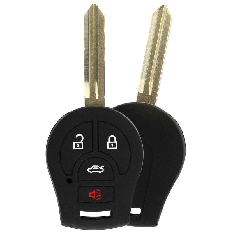  [AUSTRALIA] - KeyGuardz Keyless Entry Remote Car Key Fob Outer Shell Cover Soft Rubber Protective Case For Nissan Versa Cube CWTWB1U751 Black