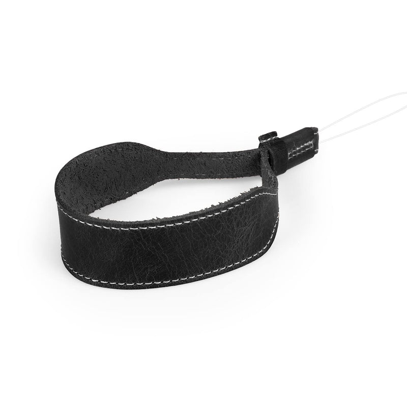  [AUSTRALIA] - MegaGear MG1612 SLR, DSLR Genuine Leather Wrist Strap, Black, One Size