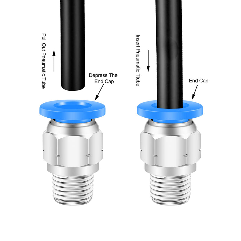  [AUSTRALIA] - 6mm Push to Connect 1/8 Inch NPT Air Fittings Push in Connectors Air Line Quick Connect Fittings,CEKER 6mm OD Tube Fittings Pneumatic Fittings Air Hose Fittings 3D Printer Accessories 10Packs 6MM OD X 1/8" MNPT 10