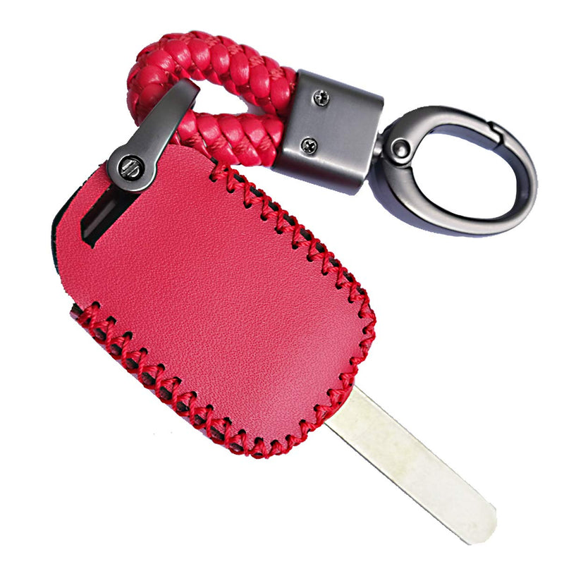  [AUSTRALIA] - Alegender Hand Sewing Red Leather 4 Buttons Key Fob Cover Case Remote Protector Skin Bag Fits for 2013-2017 Honda Accord Sports 2017 Civic lx 2015 CR-V lx